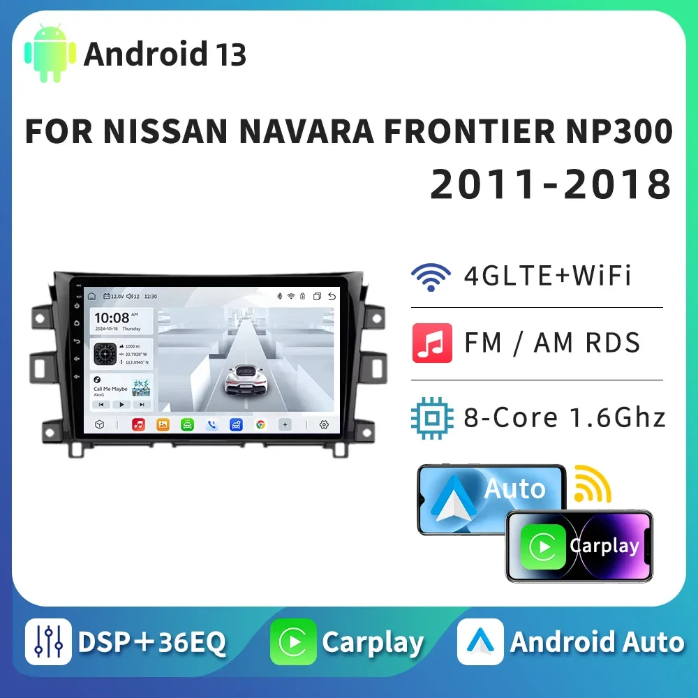 Автомобильный радиоприемник HTZM Android 13 Auto Carplay для Nissan NAVARA Frontier NP300 2011 2012 2013-2018
