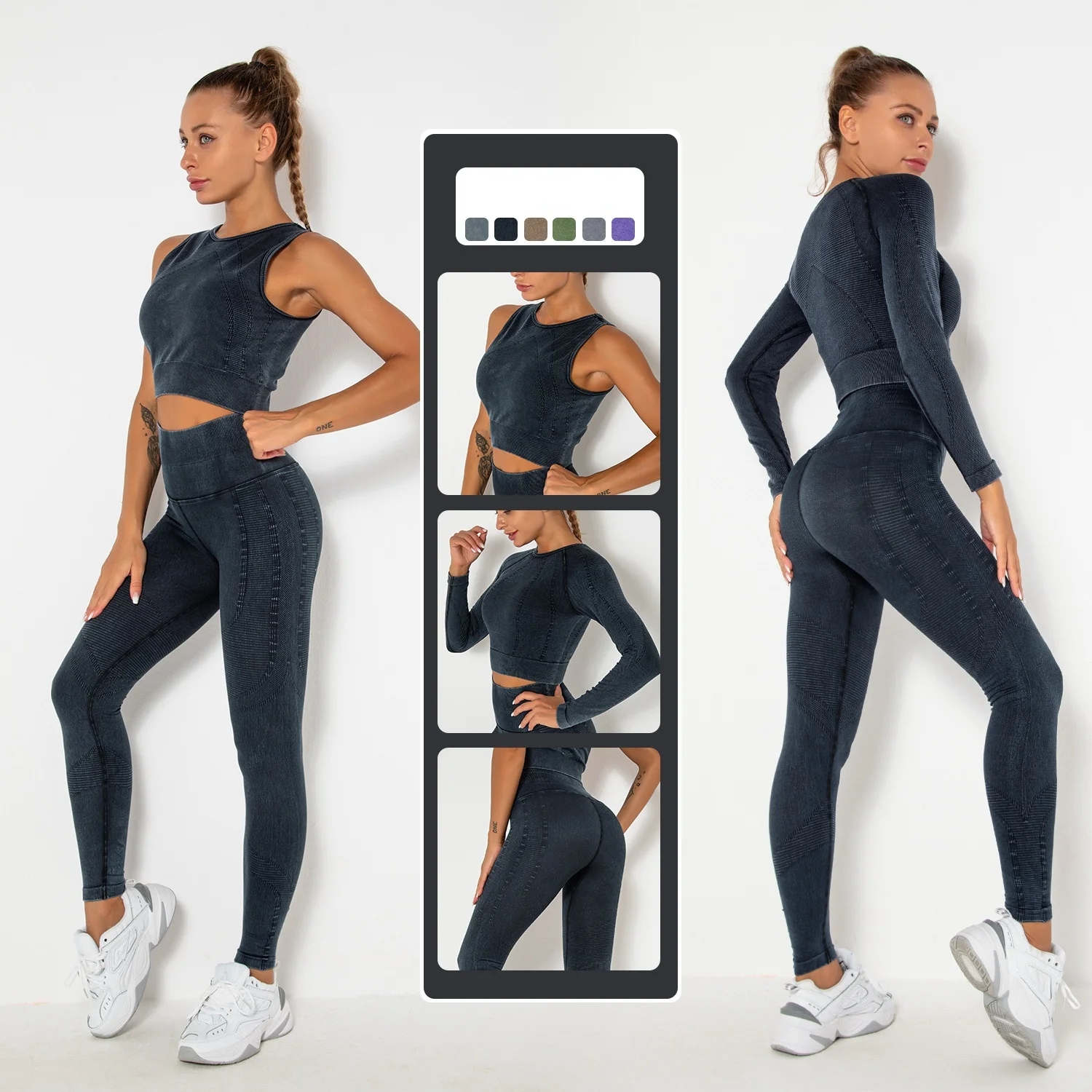 

Naked-Feel Yoga Set Sports Outfit For Women Fitness Clothing Yoga Legging Set Workout Clothes Gym Wear Sport Suit Activewear