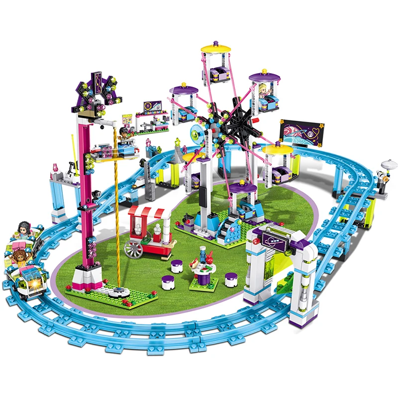 

Building Blocks Compatible Friends Roller Coaster Heartlake City Amusement Park Bricks Set Toys for Girls Boys Model