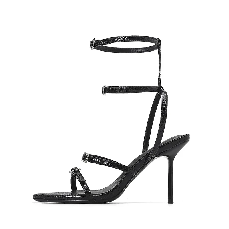 Sexy Party Fashion Ankle Buckle Strap Woman Pumps Summer High Heels Pointed Toe Designer  Sexy Stiletto DRESS Shoes