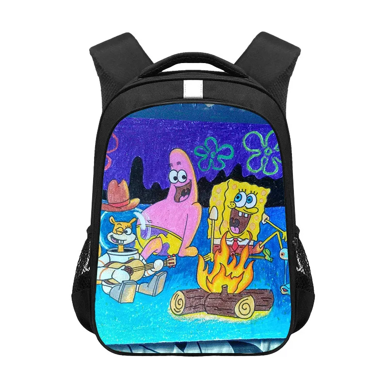Детский мультяшный рюкзак Губка Боб дышащая простая повседневная сумка для книг