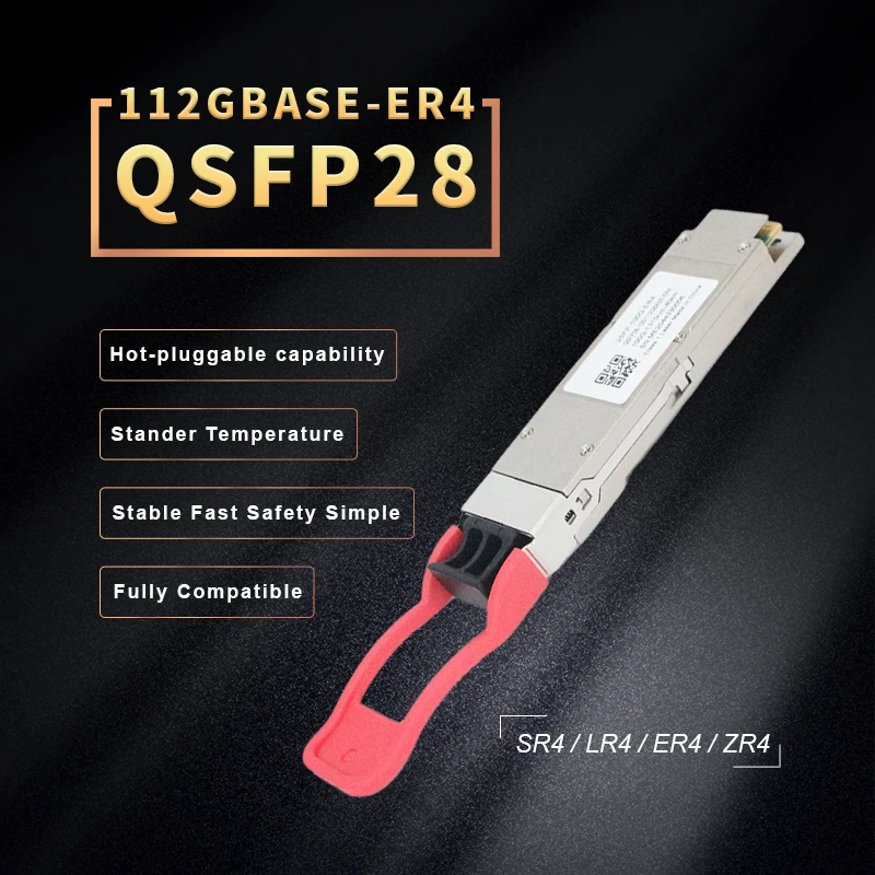 

Fiber Optical Transceiver Module 100GBASE-ER4-CWDM4 QSFP28 Dual Rate 1310nm 40km DOM Duplex LC Single Mode（SMF）Optic Modules
