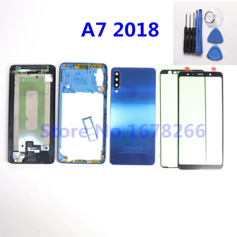 Чехол для SAMSUNG Galaxy A7 2018 A750 A750F A750F/DS полностью закрывающий корпус Задняя стеклянная