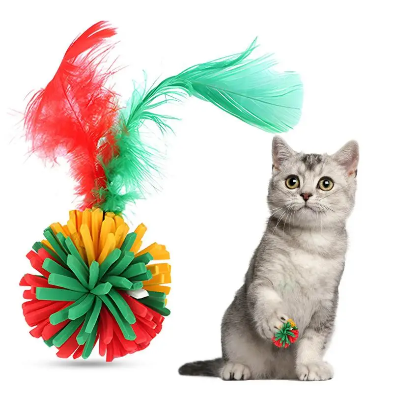 

Balls For Cats Cat Ball Toy Bouncy Noise Free Rolling Cat Balls Elastic Playing Chewing Toy For Cat Enrichment Kitten Toys