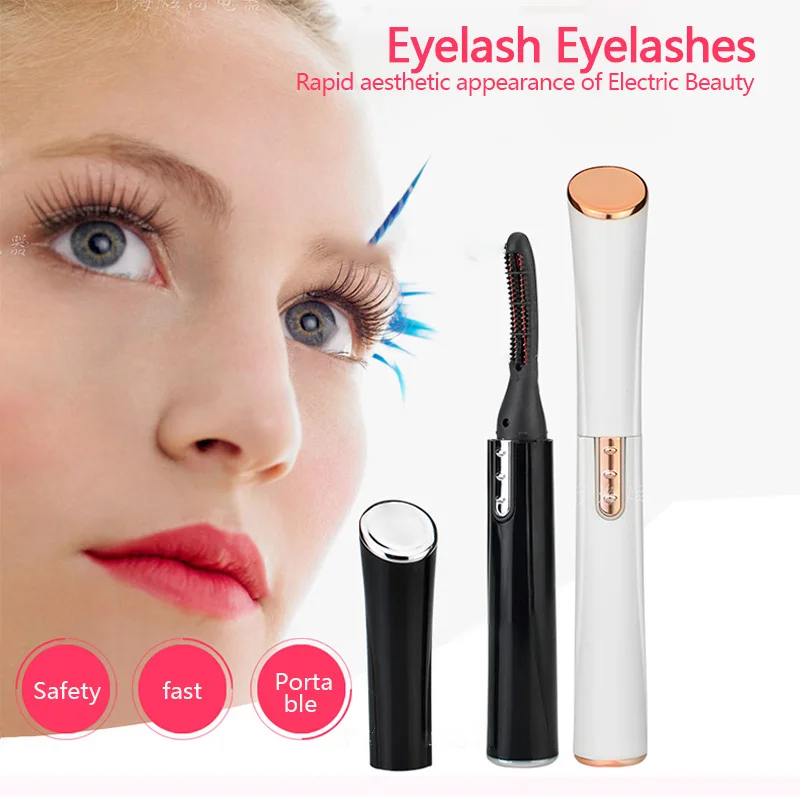

Sdotter Electric Heated Eyelash Curler Pen Mini Portable Uniform Maximum Long Lasting Curl Makeup Beauty Tools Comb for Eye Lash