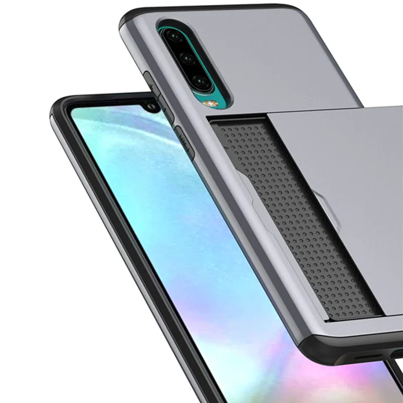 Армированный Чехол-слайдер для Huawei P30 Pro держатель карт чехол P30Pro - купить по