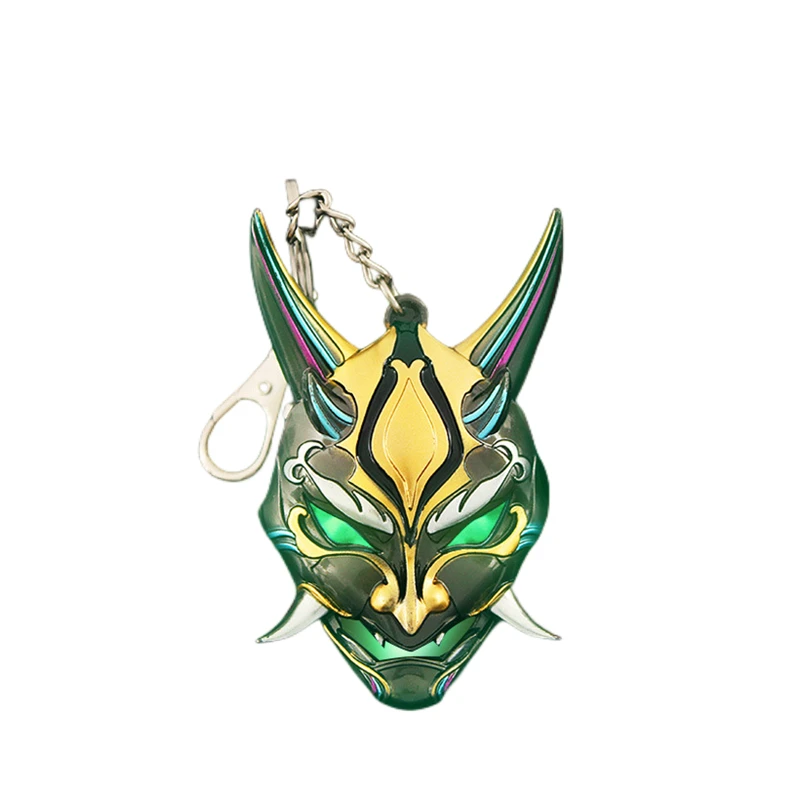 

Брелок для ключей аниме Genshin Impact, маска Xiao, красочная улучшенная версия, украшения для модели Genshin Impact