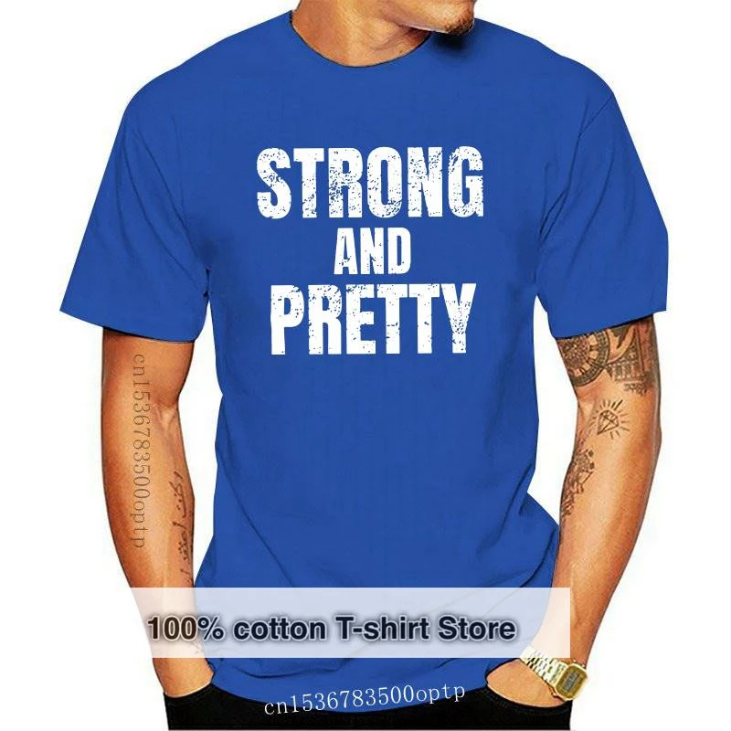 

New Strong and Pretty funny strongman Workout Black T-Shirt Size S-3XL