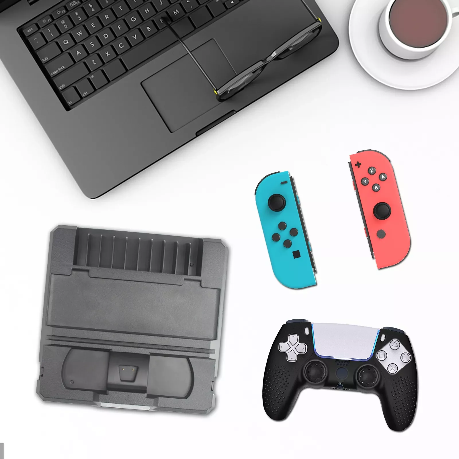 

For Nintend Switch Controller Charger Handle Charging Station For Switch Console Dock Stand With Card Slots Game Accessories
