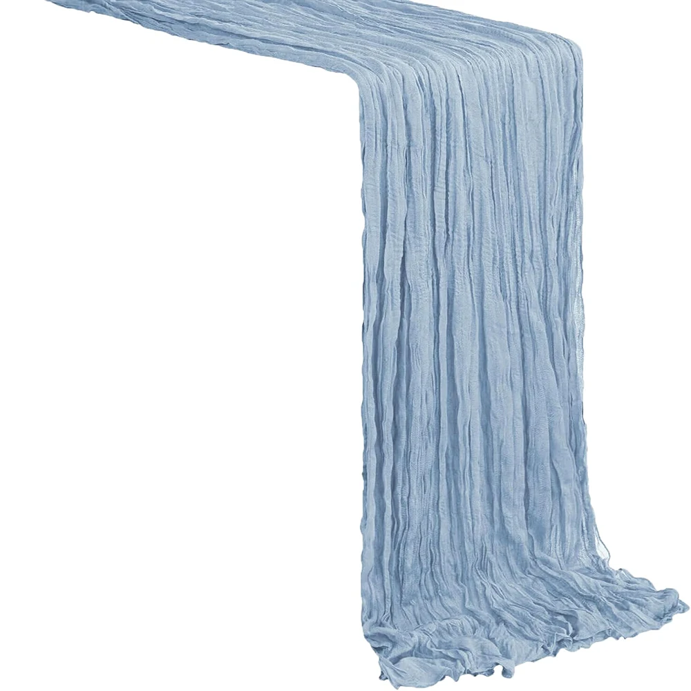 

Скатерть-дорожка голубая из полиэстера