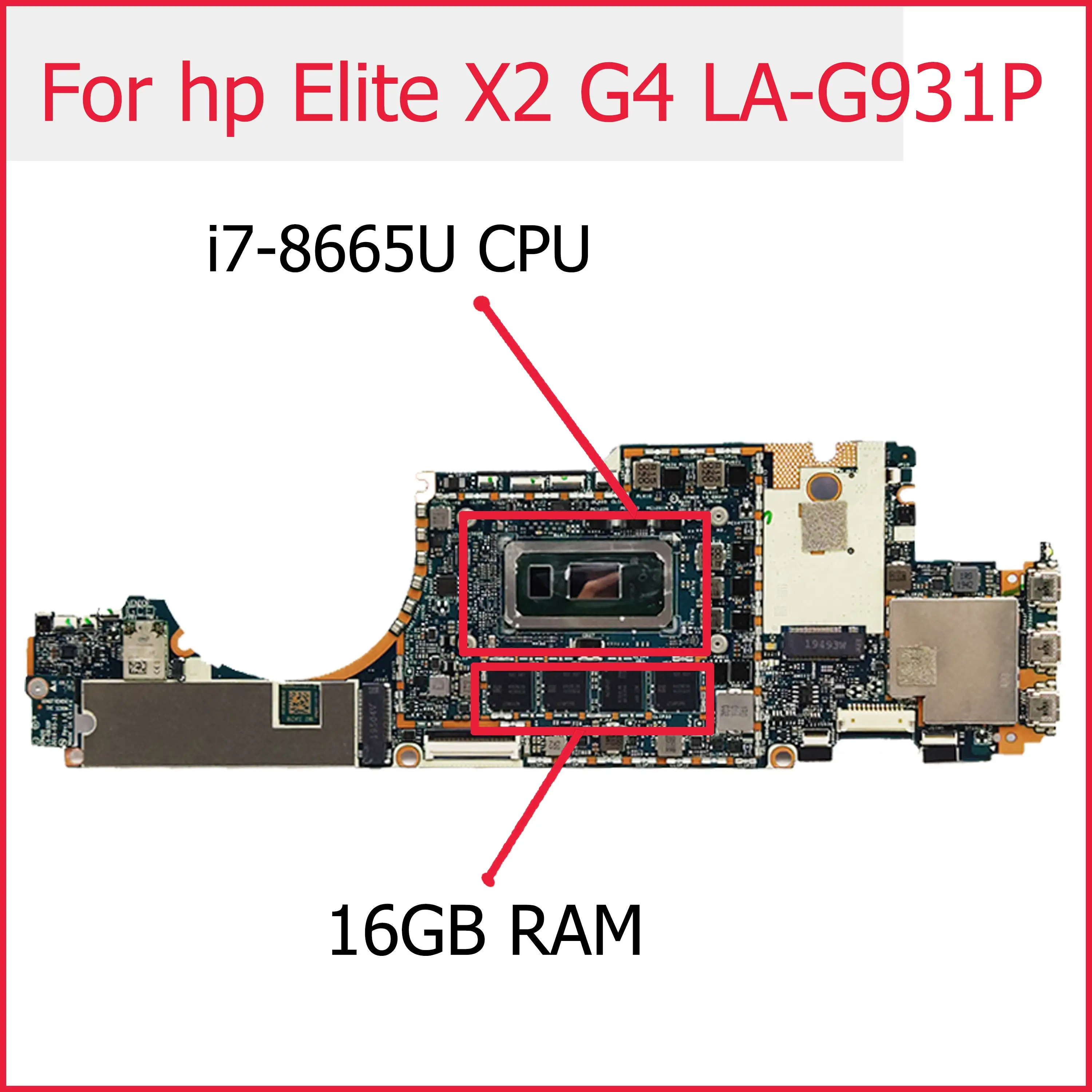 

Akemy For HP Elite X2 G4 Laptop Motherboard L67395-001 L67395-601 With i7-8665U CPU 16GB RAM EPM20 LA-G931P 100% Tested