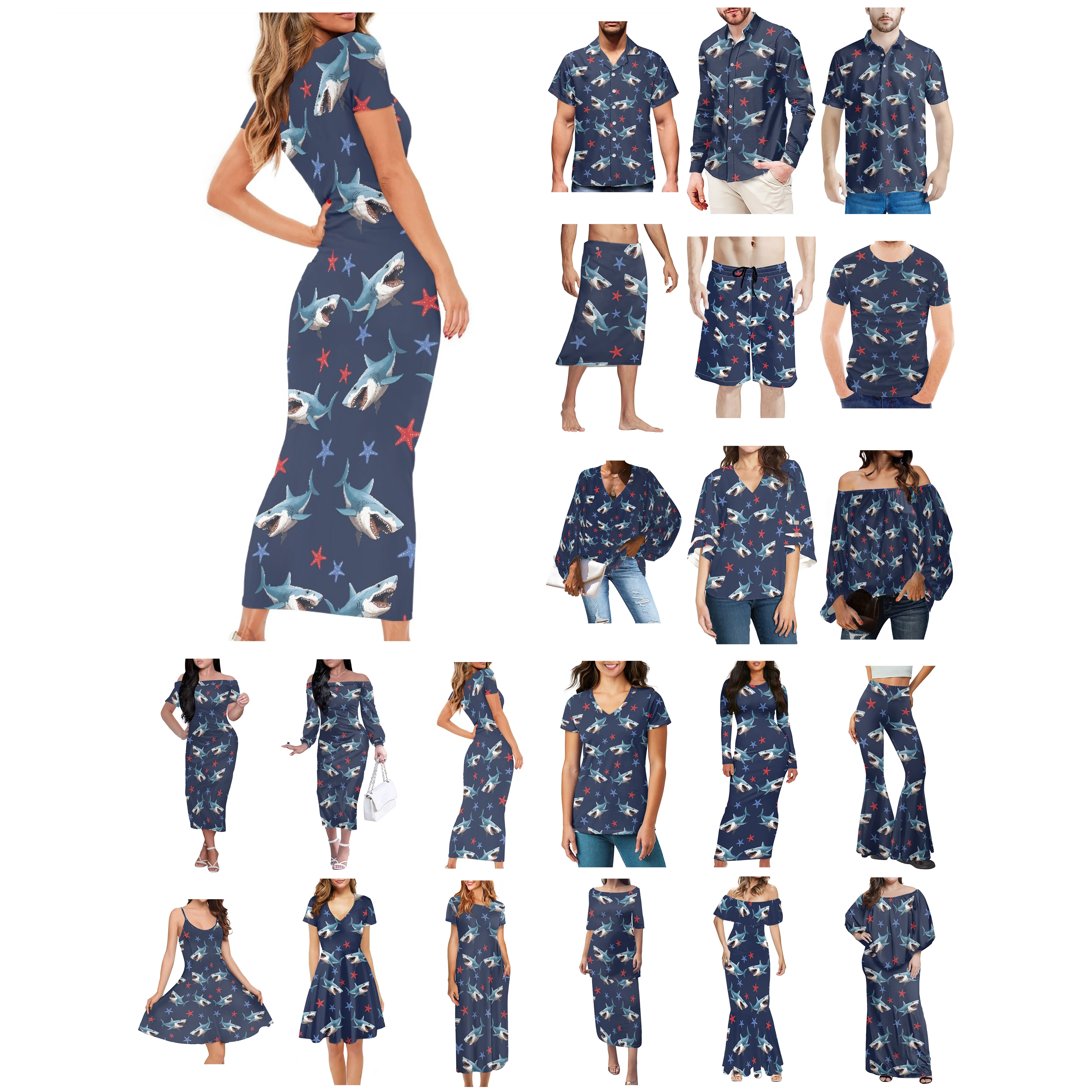 Женское длинное платье в гавайском стиле на бретельках с коротким рукавом и