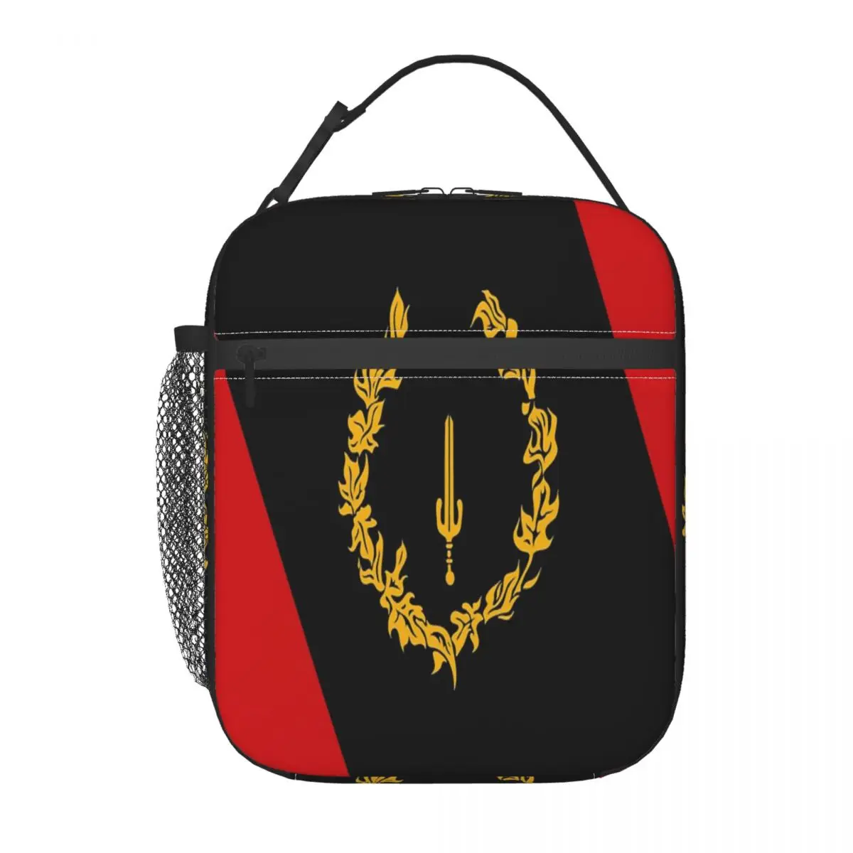 

Black American Heritage Flag Insulated Lunch Bag Personalized With Zipper Mesh Bag School Customizable
