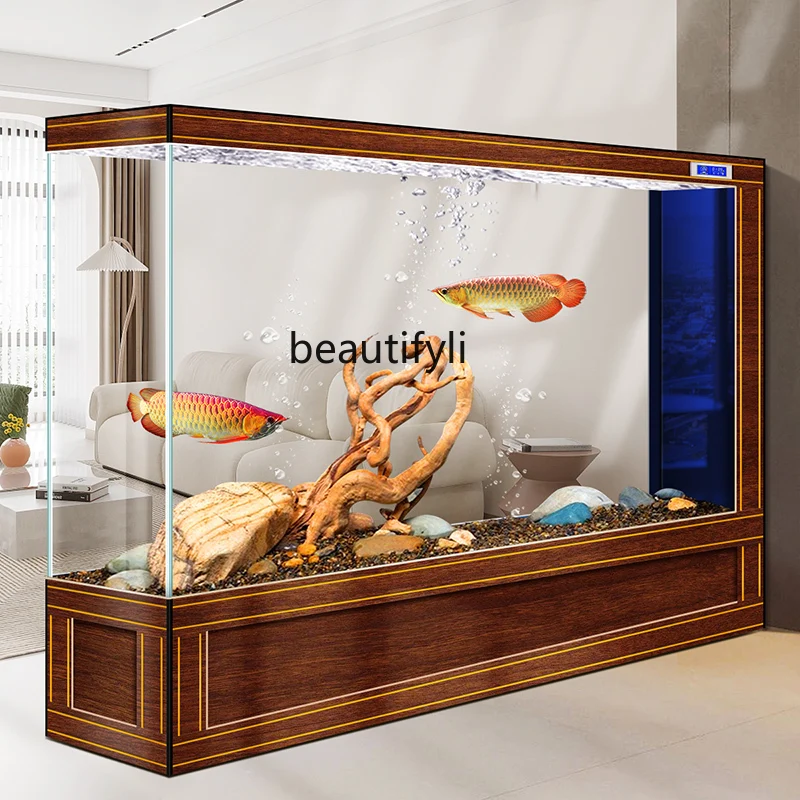 Аквариум для гостиной перегородка вход ультрабелое стекло умный аквариум от
