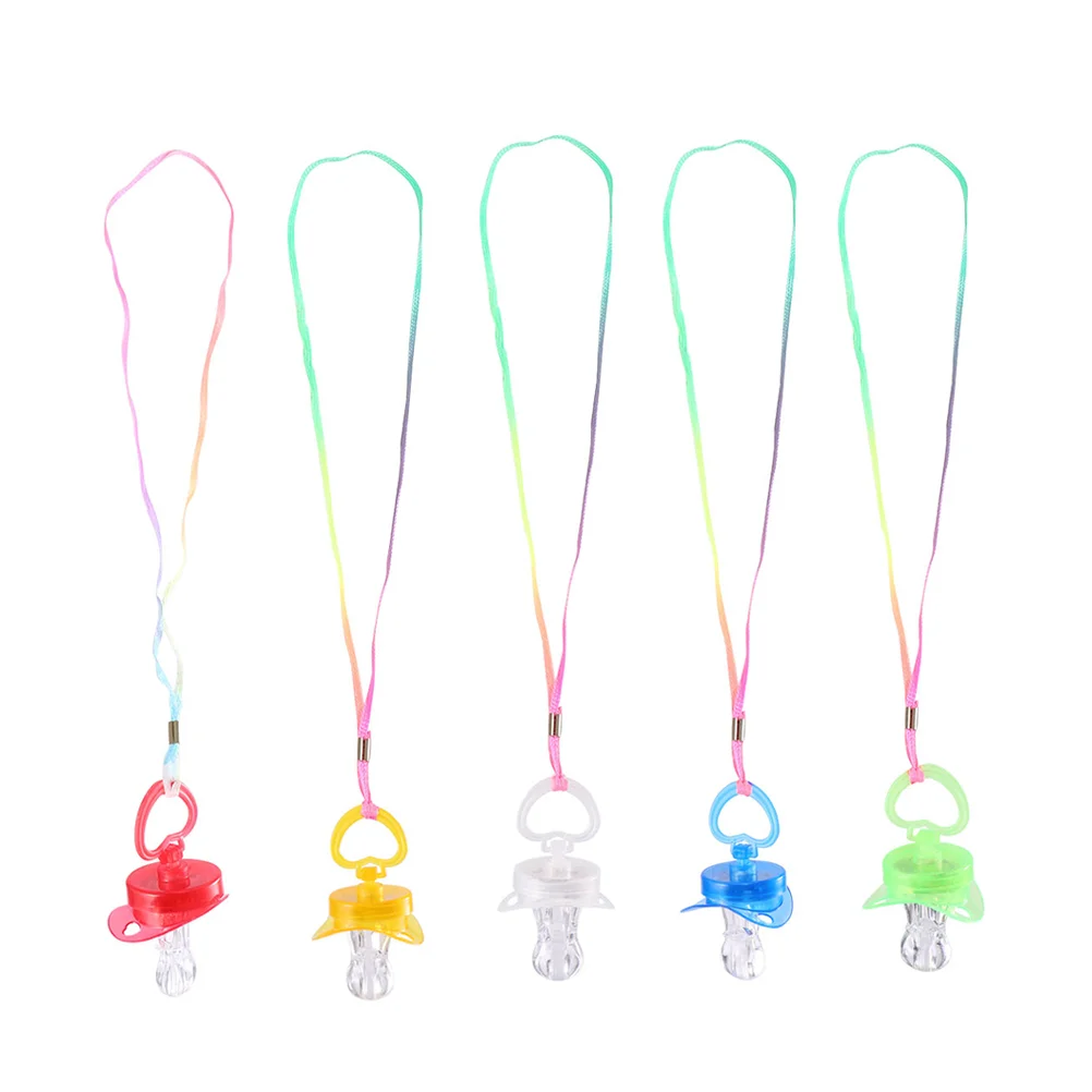 

5 Pcs Trendy Necklaces Flash Pacifier Whistle Fashion Decor Kids Adult Children Abs Funny Present