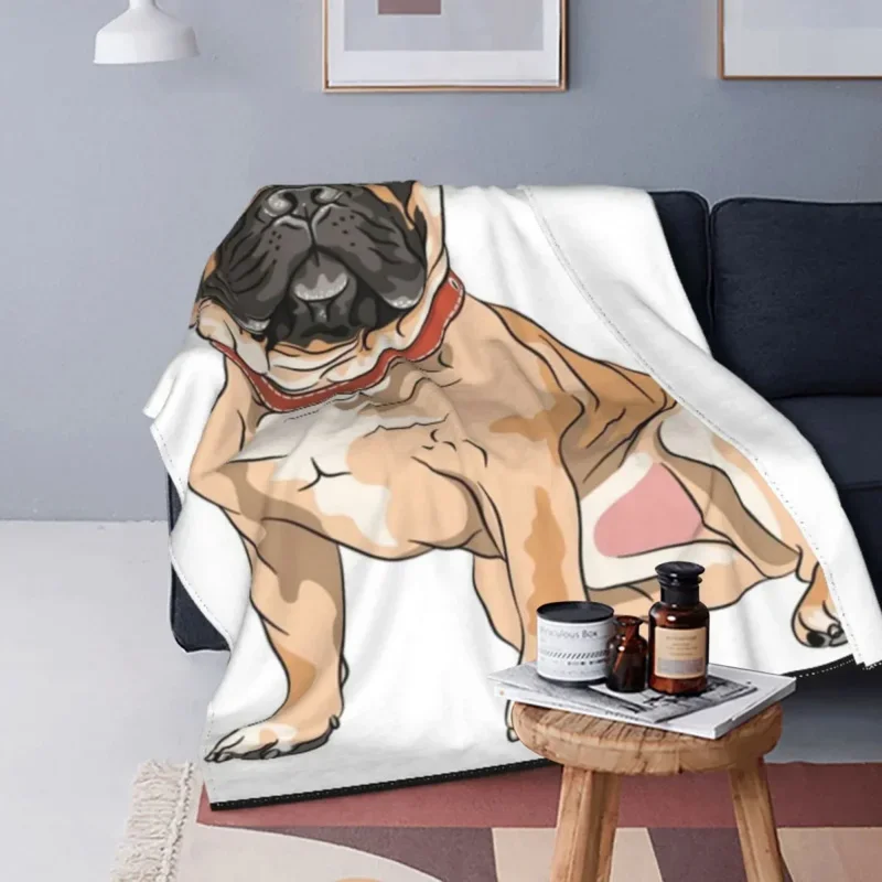 

Dog French Bulldog Breed Flannel Decoration Friend Animal Multi-Function Soft Throw Blanket For Bed Car Rug Piece