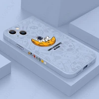 shockproof square silicone soft case cover for iphone 13 pro max 12 11 pro xs x xr 8 7 plus se 2020 astronaut pattern cover