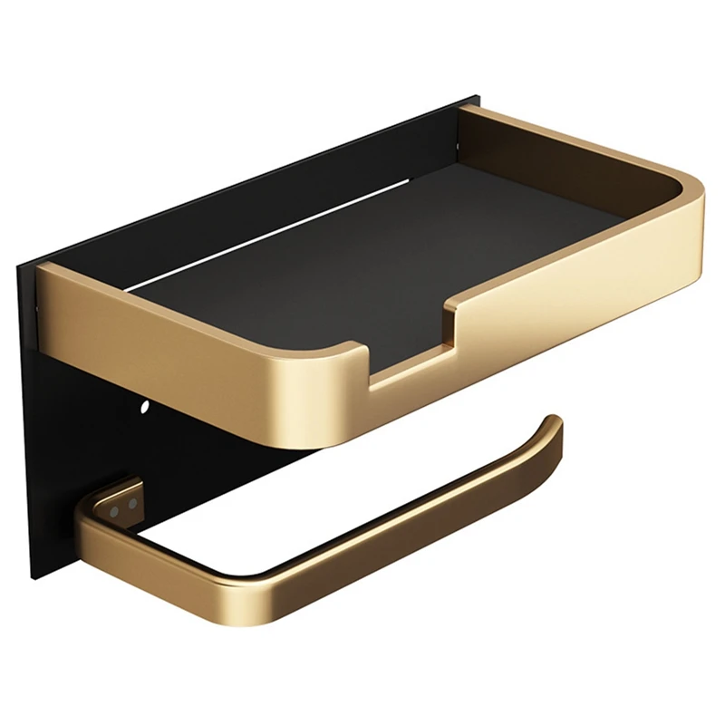 

Bathroom Paper Holder Toilet Space Aluminum Roll Paper Holder Mobile Phone Holder Shelf Wall Mounted