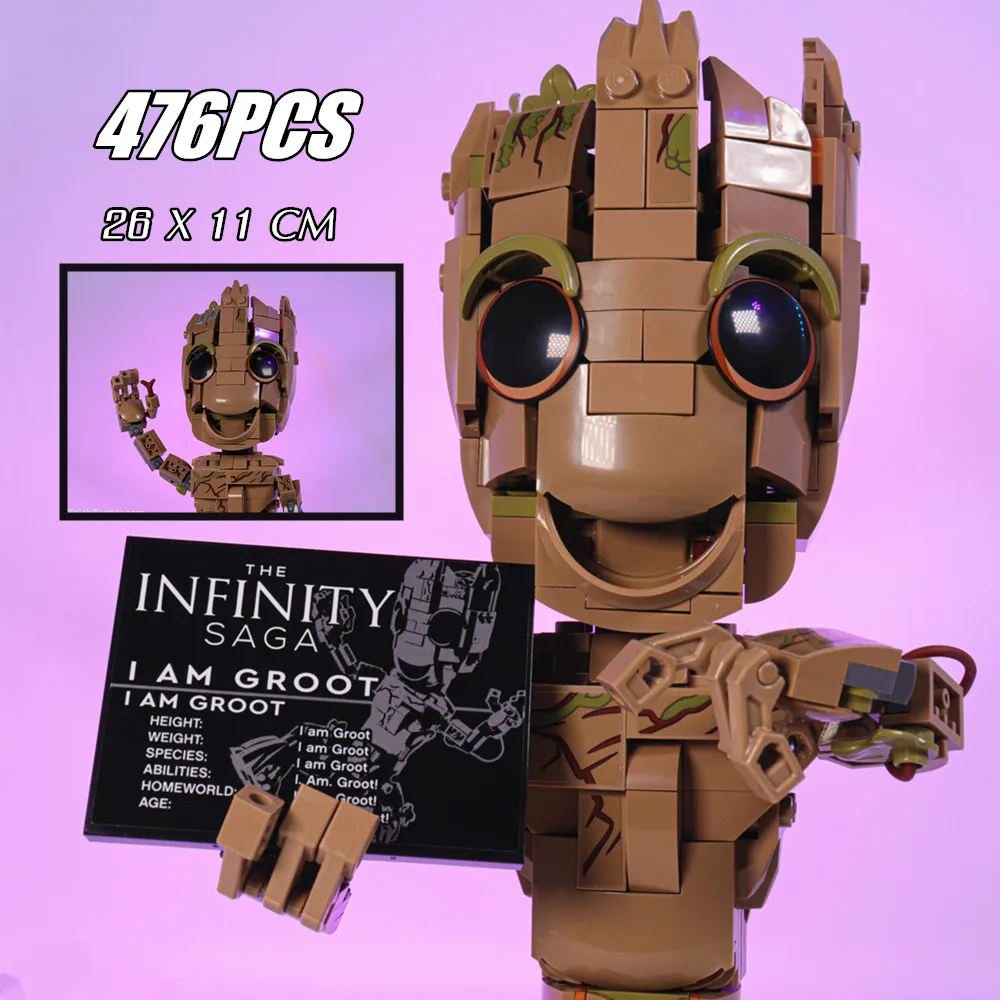 

DISNEY MARVEL I AM GROOT Guardians of The Galaxy SUPER Avengers Heroes Fit 76217 Baby Groot Building Block Bricks Toy Gift Kid