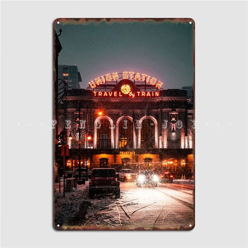 

Металлическая вывеска Union Station для снега, кинотеатра, гостиной, клуба, бара, дизайнерский Настенный декор, оловянный плакат