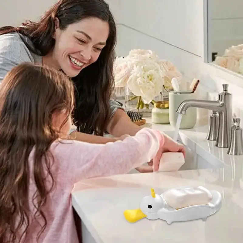 Милая мыльница мультяшный самосливающийся держатель для мыла душа портативный