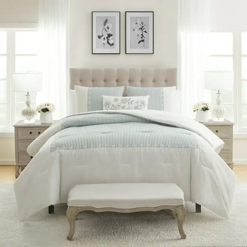 

Martha Sage Stripes 4-Piece Comforter Set,