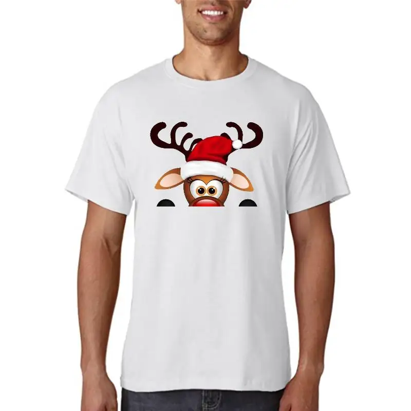 

Женская Новогодняя Праздничная футболка с изображением оленя, топ, модная одежда с рисунком Счастливого Рождества, женская футболка в граф...