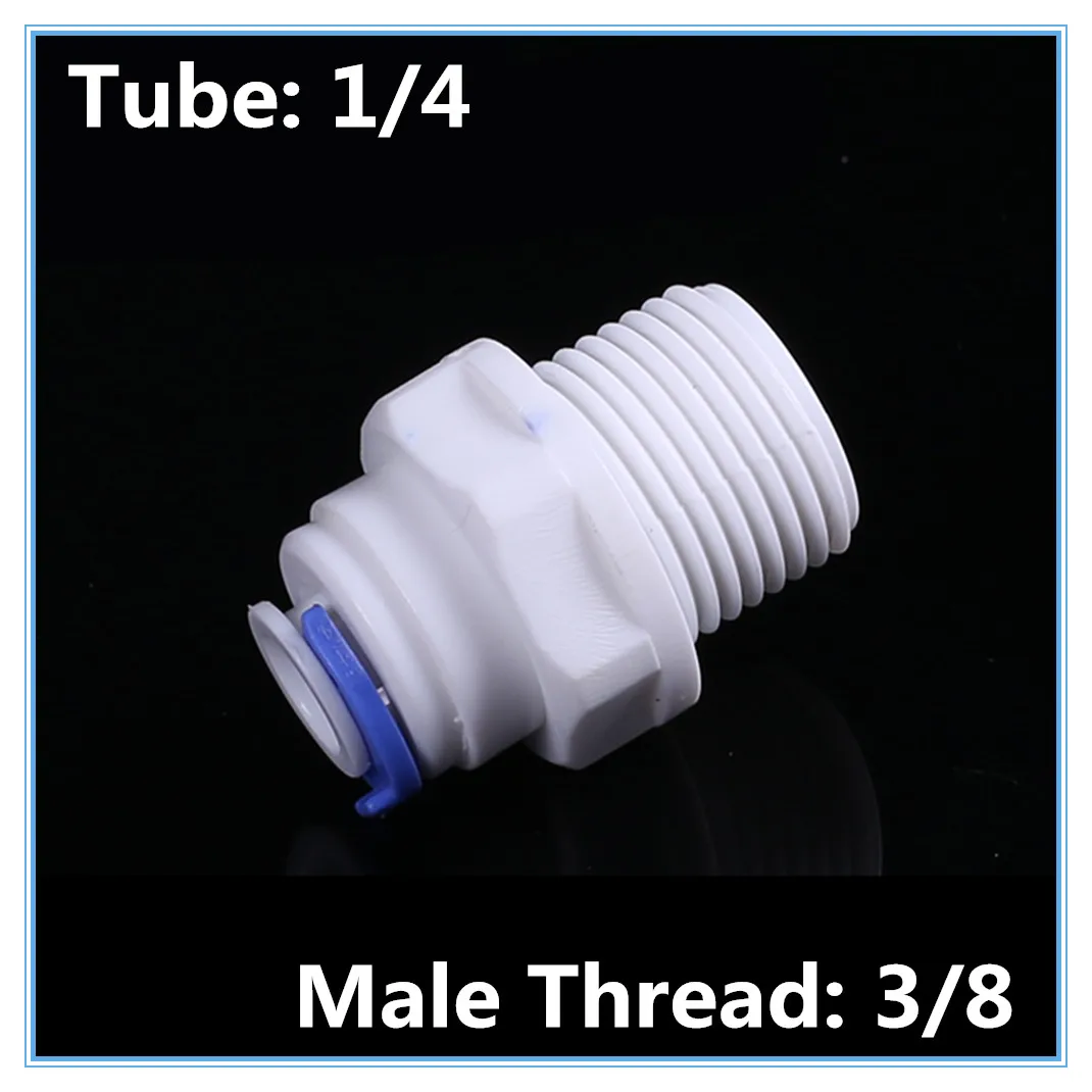 

5Pcs 1/4" OD Tube * 3/8 " BSP Male Quick Connection Water Purifier Fittings Aquarium RO Water System
