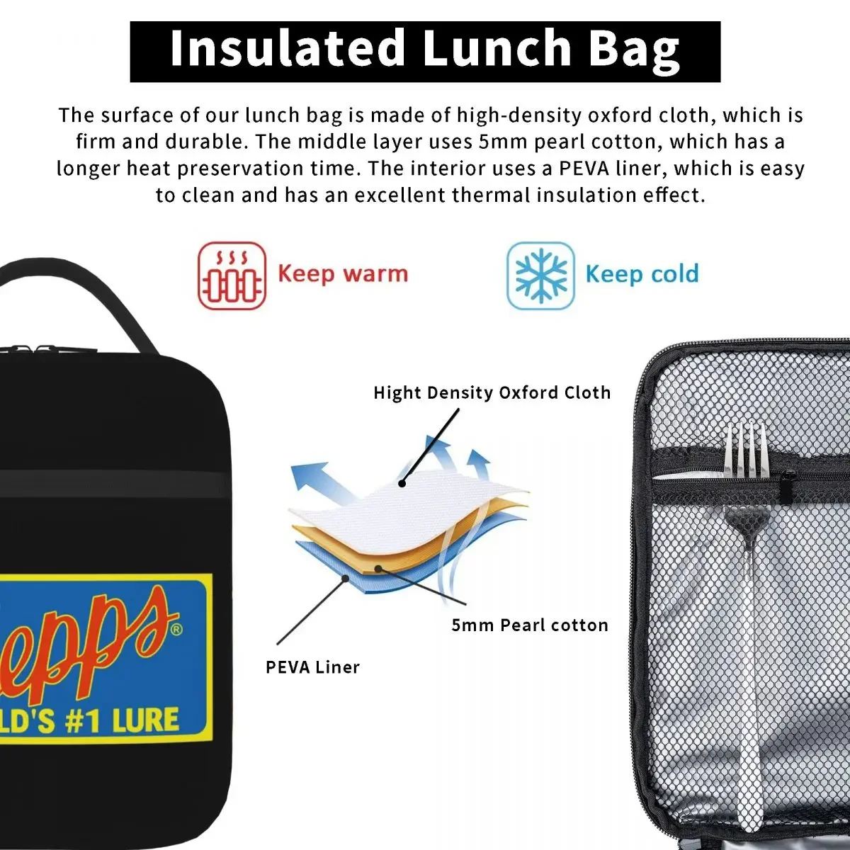 Mepps World's #1 сумка для ланча с карманом приманки изолированная водонепроницаемая