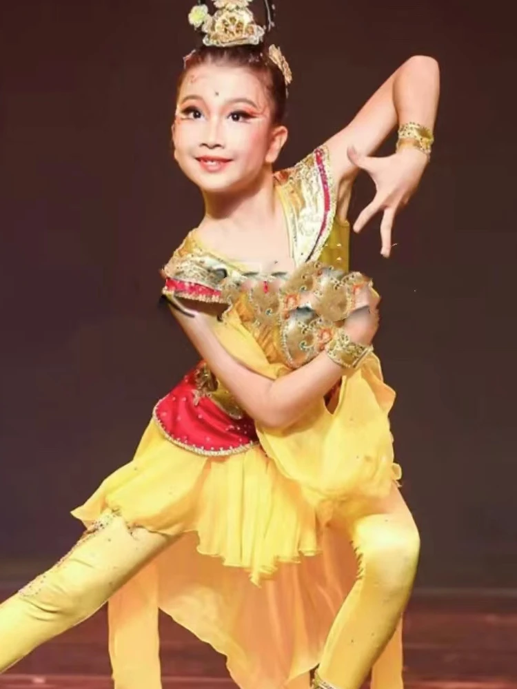 Детский женский танцевальный костюм Dunhuang для классических танцев летающий