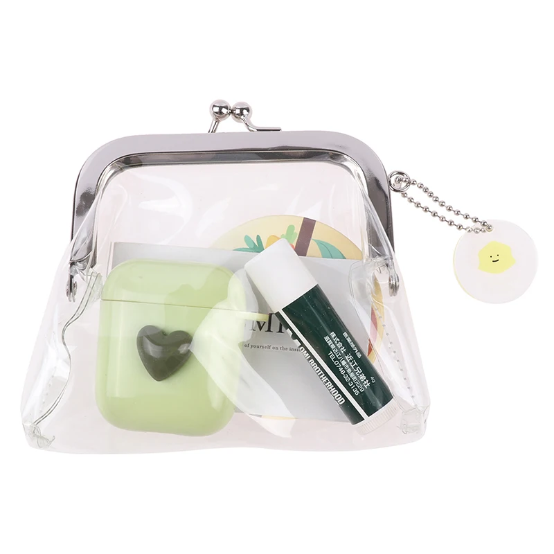 

Ins Transparent Simple Iron Mouth Clip Bag Small Things Storage Bag Coin Purse Multifunctional Lipstick Bags Portable Coin Bags