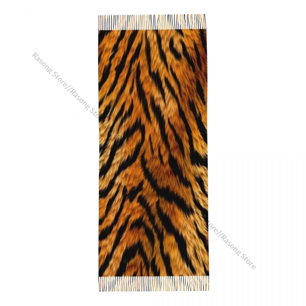 Шарф с кисточками большой зимний женский шарф из пашмины 196*68 см тигровой