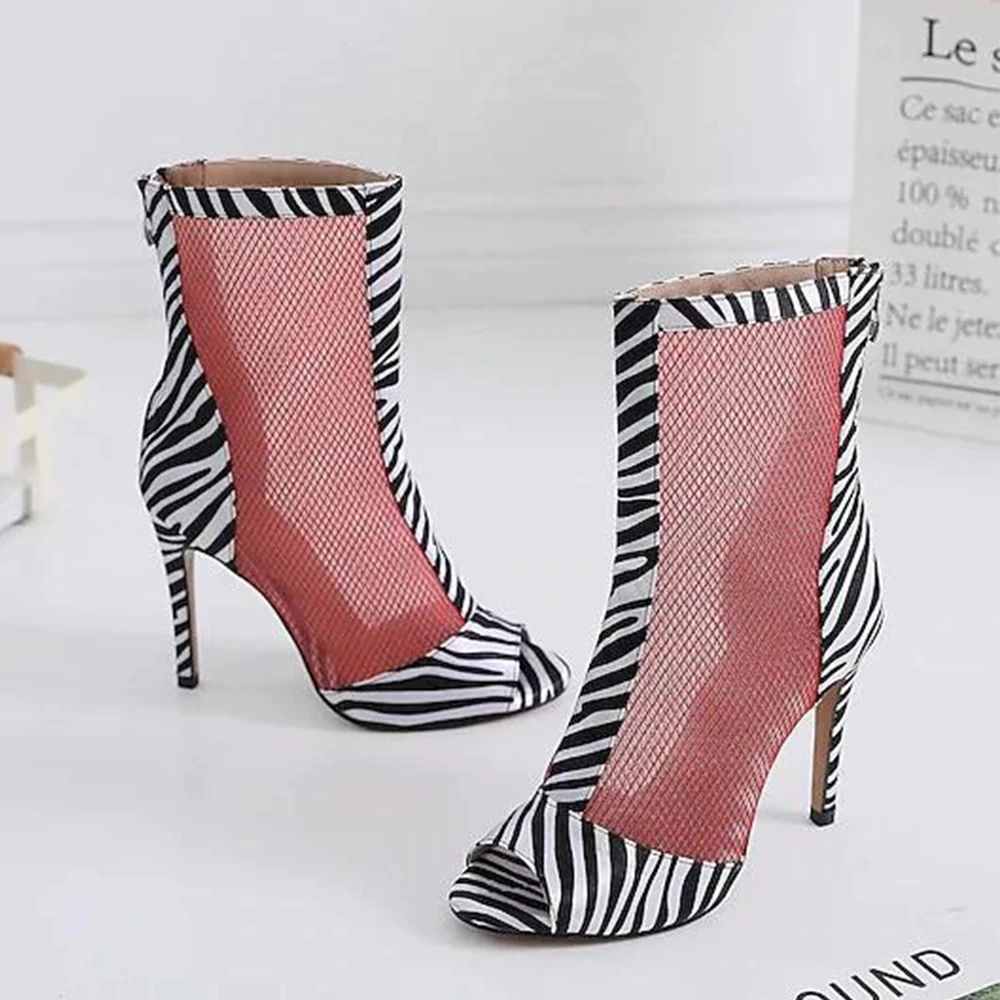 Black Dance Boots Belly  Dance Shoes Women Pole Dance Shoes Breathable Sexy Mesh High Heels Ballroom Dancing Shoes For Girls