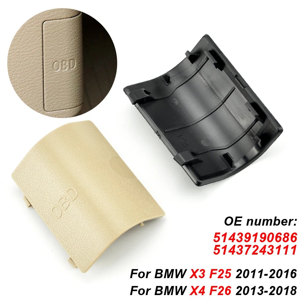 

OBD II Diagnostic Plug Cover Left Kick Panel Trim Cap Auto Accessories for BMW F25 X3 F26 X4 LHD 51439190686 51437243111