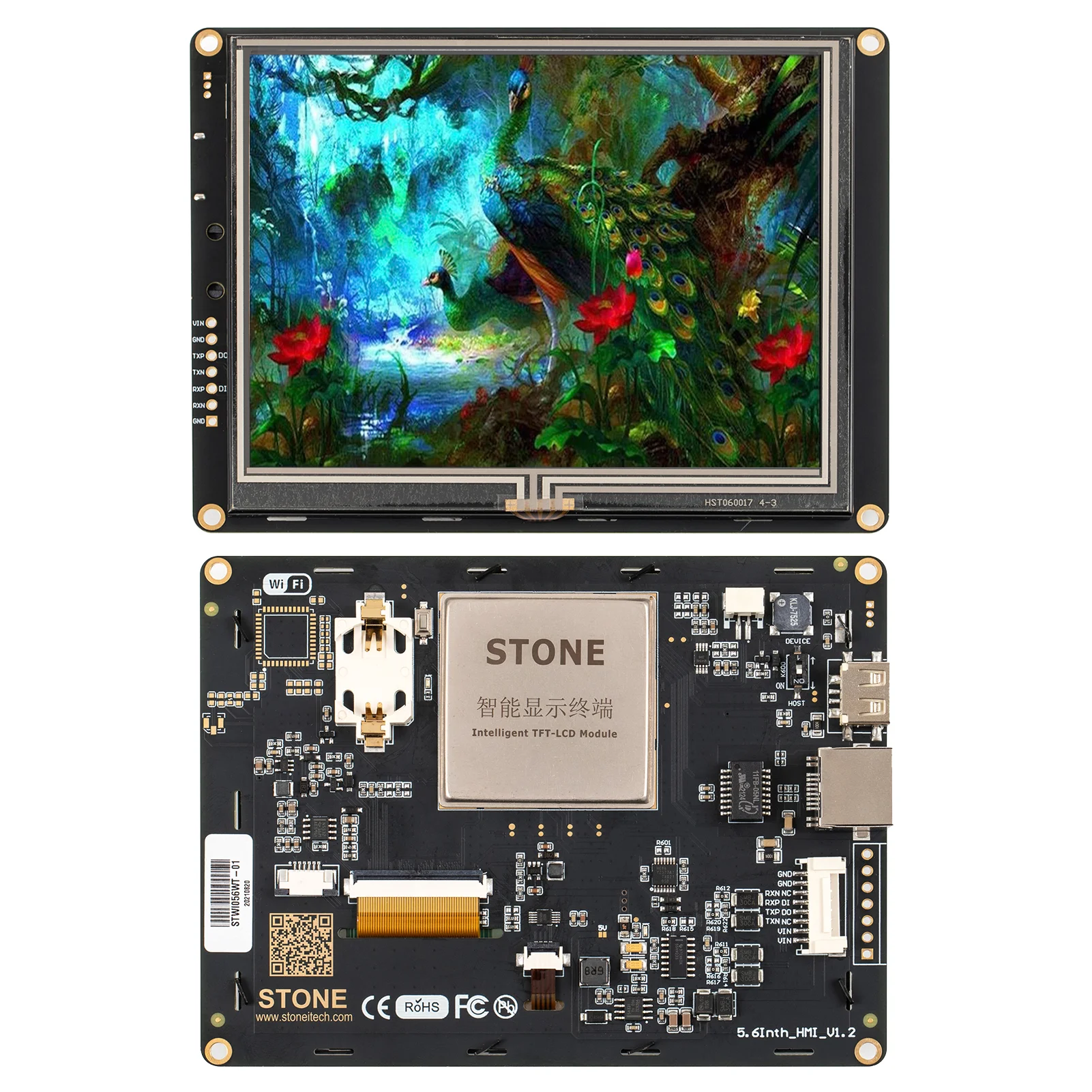STONE Graphic HMI TFT LCD Touch Panel with Controller Board + Driver + Software + UART Port