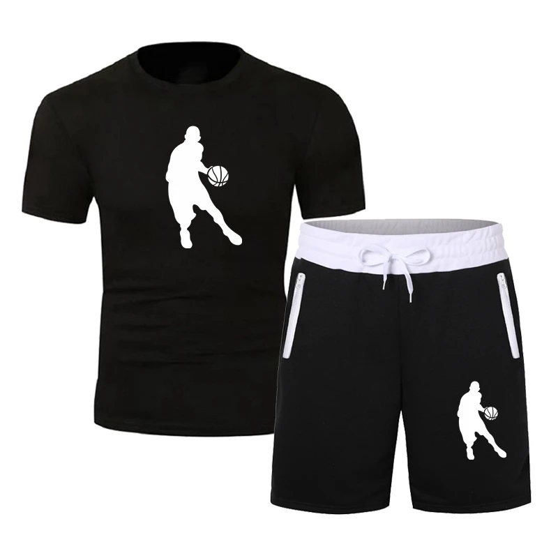 

Men's Tracksuit Sets T-Shirts+Shorts Set Summer Sportswear Jogging Pants T Shirt For Men Harajuku Tops Tshirts Men Clothes Suit