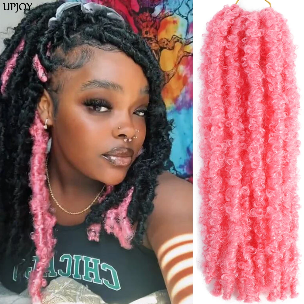 

Pink Butterfly Locs Crochet Hair Distressed Faux Locs Crochet Hair for Black Women Pre looped Natural Messy Faux Butterfly Locs