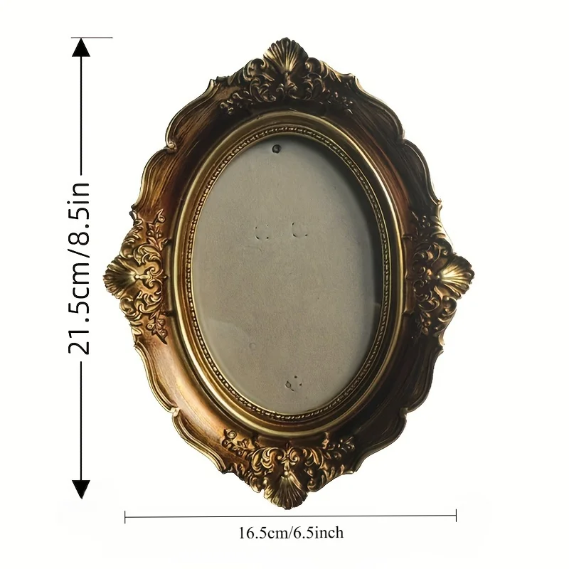 

Винтажная овальная рамка из смолы бронзово-золотого цвета