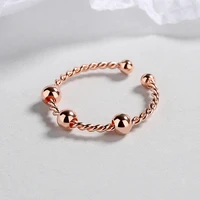 simple style rotatable freely beads rings for woman men girls lovers women jewelry anti stress fidget anxiety couple ring gift