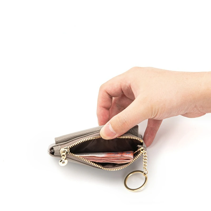 Mini Zipper Purse First Layer Mowhide Cropped Coin Pocket
