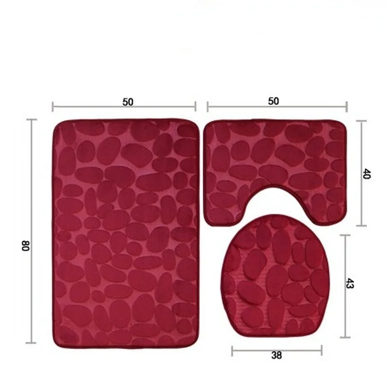 Набор из 3 ковриков для ванной комнаты набор мягких нескользящих туалета 2 шт.
