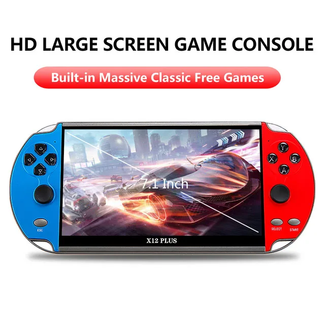 X7/X7 Plus/X12/X12 Plus Handheld Game Console Portable Video Game HD Screen Retro Game Console for NES/GBA Built-in 10000 Games
