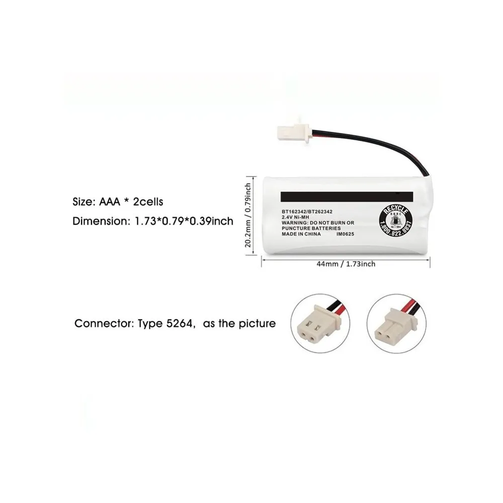 2 4v ni mh 800mah bt162342 bt283342 cordless phone battery for vtech cs6114 cs6719 att el5210 el52300 cl81101 handset telephone free global shipping