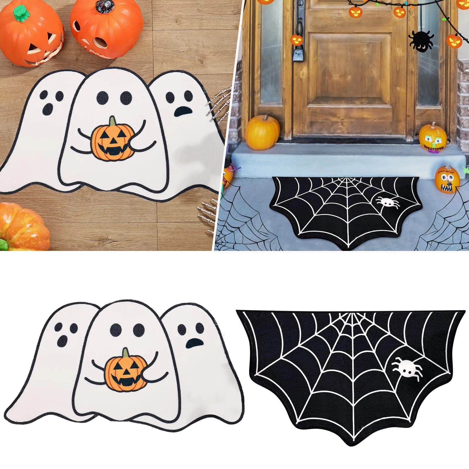 Черный Паук Паутина Хэллоуин коврик для ванной Хэллоуина Декор жуткий