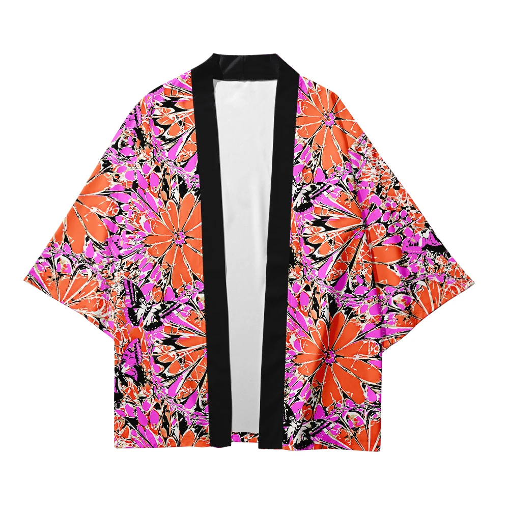

Japan Style kimono summer carp print loose Pajamas shirt floral streetwear top casual woman man kimono jacket couple yukata