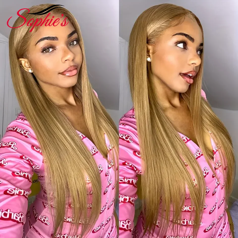 Фронтальный человеческий парик Sophie's 27 блонд 13*4 Для Женщин бразильские прямые