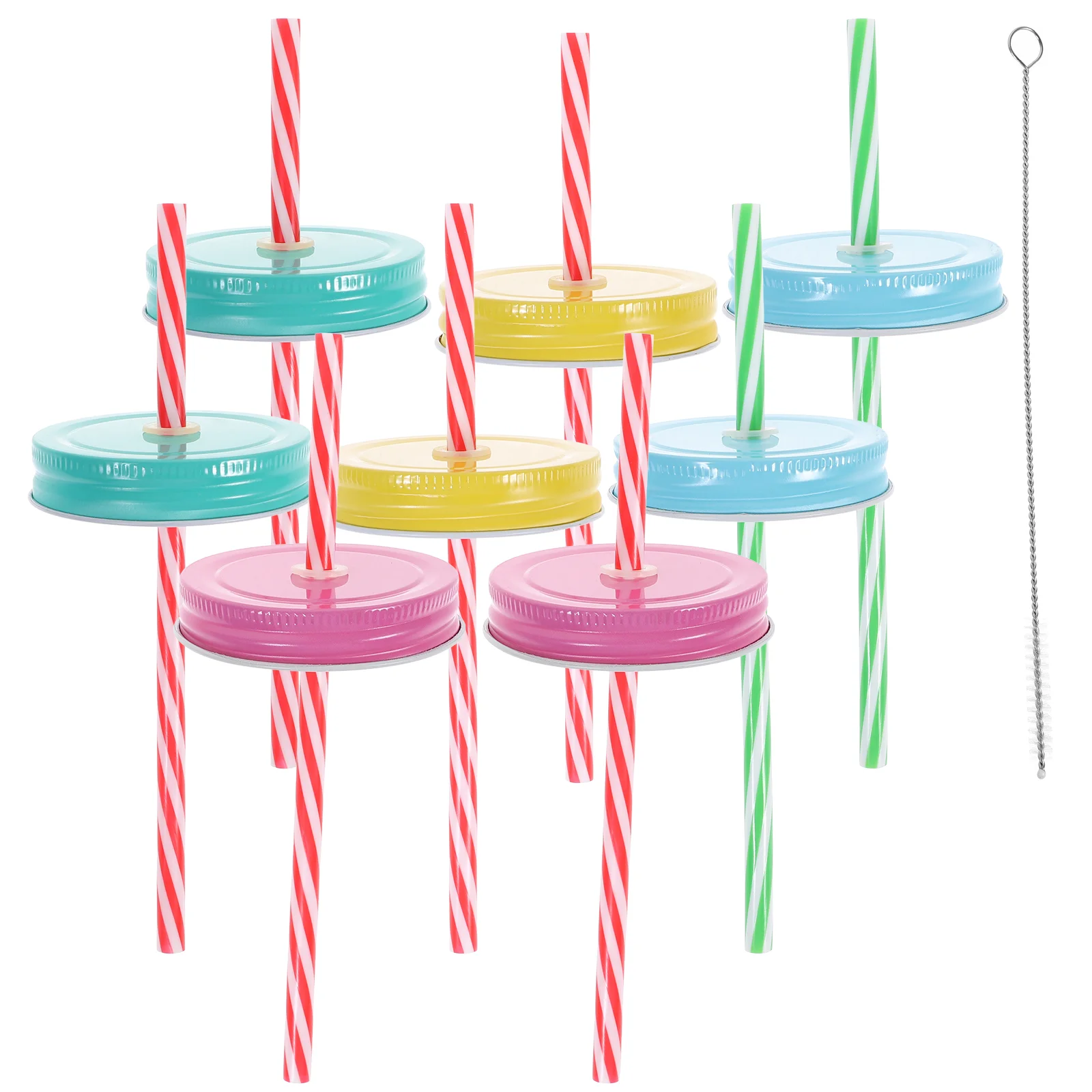 

Jar Lids Mason Canning Straw Drinkingmetalhole Holes Wide Mouth Cup Accessories