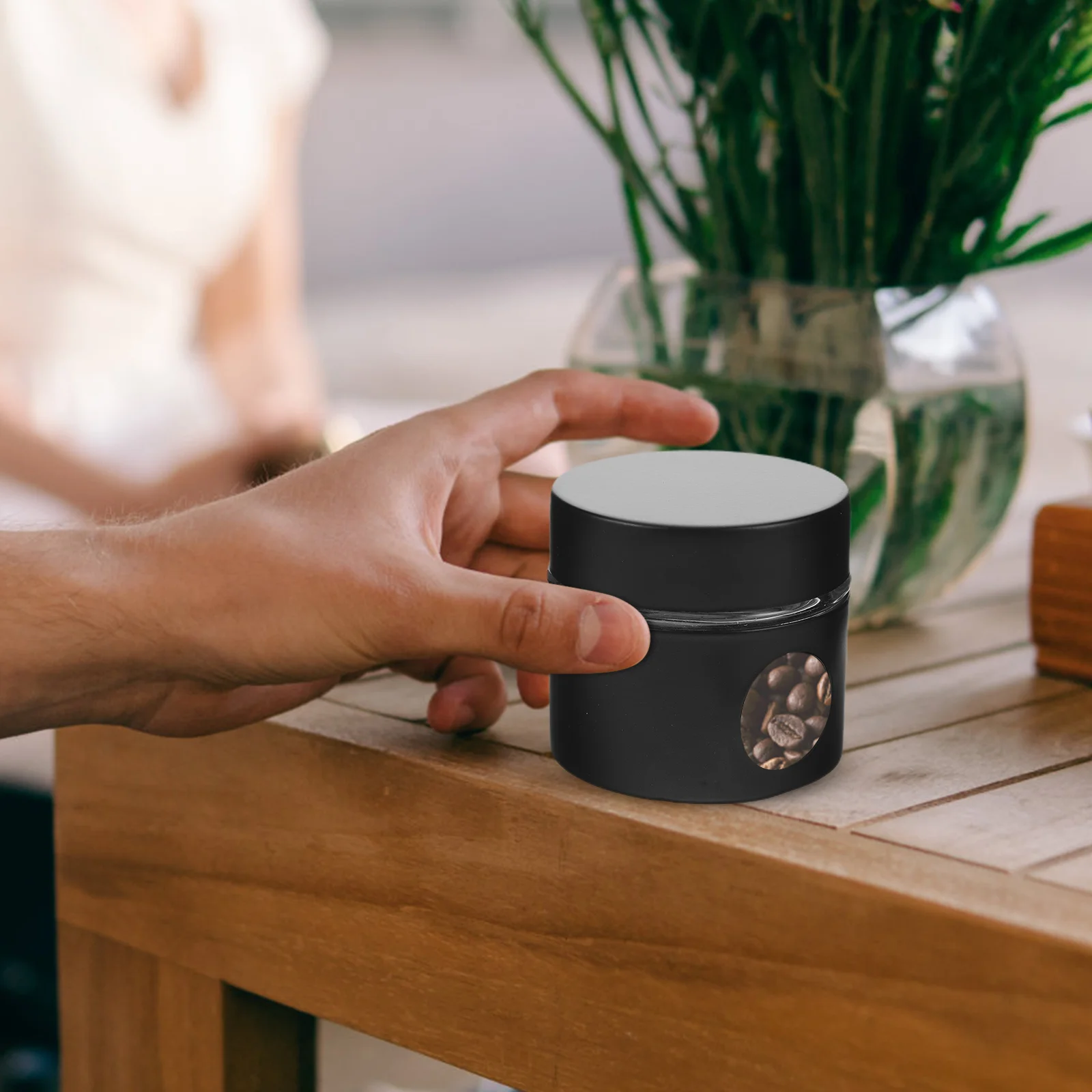 

Canister Storage Tea Jar Kitchen Airtight Chic Convenient Sealed Household Coffee Container Bean Box Steel Stainless Home