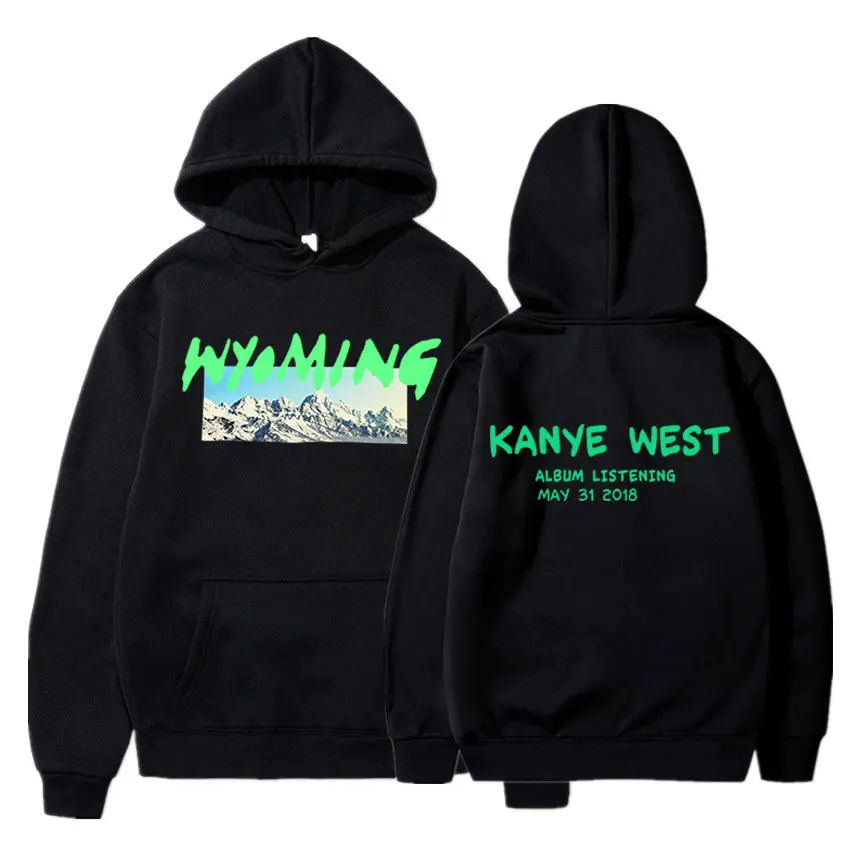 

Kanye West Ye Wyoming Hoodie 90S Vintage Hip Hop Double Sided Graphics Pullovers Cotton Hooded Sweatshirts Oversize Streetwear