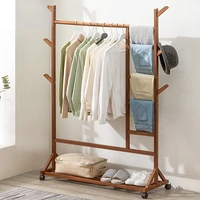 solid wood clothes rack tree branch standing coat rack multifunctional wearing clothes storage flexible mobile hanger for bags